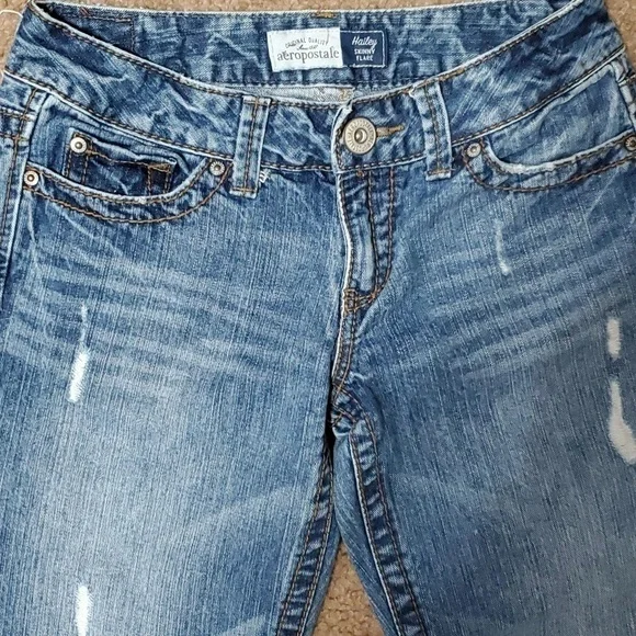Aeropostale Hailey Skinny Flare Jeans Size 3/4S - Picture 7 of 10